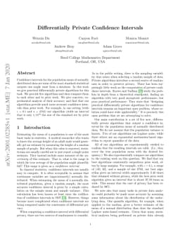 Differentially Private Confidence Intervals