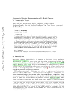 Automatic Melody Harmonization with Triad Chords: A Comparative Study