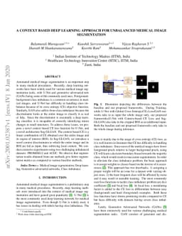 A context based deep learning approach for unbalanced medical image
  segmentation