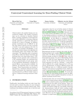 Contextual Constrained Learning for Dose-Finding Clinical Trials
