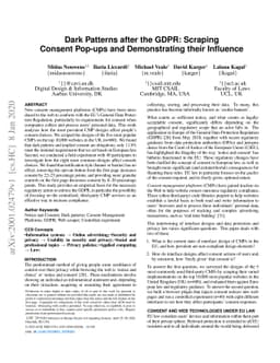 Dark Patterns after the GDPR: Scraping Consent Pop-ups and Demonstrating
  their Influence