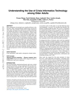 Understanding the Use of Crisis Informatics Technology among Older
  Adults