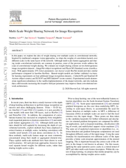 Multi-Scale Weight Sharing Network for Image Recognition