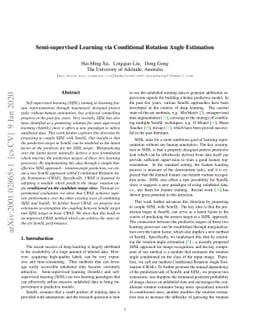Semi-supervised Learning via Conditional Rotation Angle Estimation