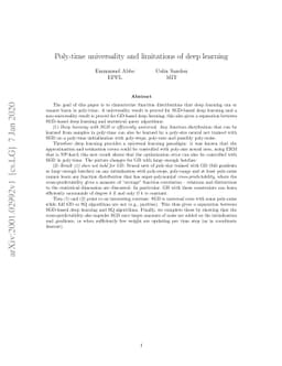Poly-time universality and limitations of deep learning