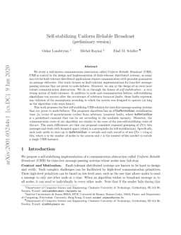 Self-stabilizing Uniform Reliable Broadcast