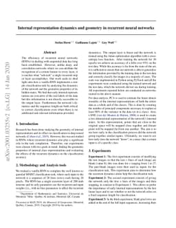 Internal representation dynamics and geometry in recurrent neural
  networks