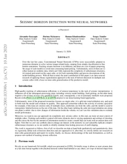 Seismic horizon detection with neural networks