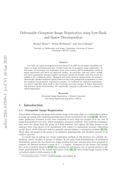 Deformable Groupwise Image Registration using Low-Rank and Sparse
  Decomposition