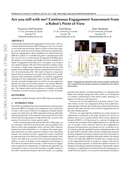 Are you still with me? Continuous Engagement Assessment from a Robot's
  Point of View