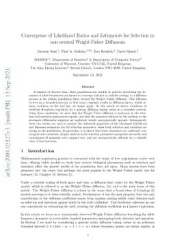 Convergence of Likelihood Ratios and Estimators for Selection in
  non-neutral Wright-Fisher Diffusions