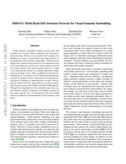 MHSAN: Multi-Head Self-Attention Network for Visual Semantic Embedding