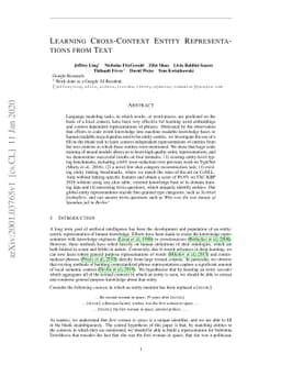 Learning Cross-Context Entity Representations from Text