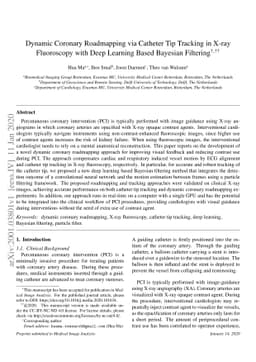 Dynamic Coronary Roadmapping via Catheter Tip Tracking in X-ray
  Fluoroscopy with Deep Learning Based Bayesian Filtering