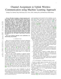 Channel Assignment in Uplink Wireless Communication using Machine
  Learning Approach