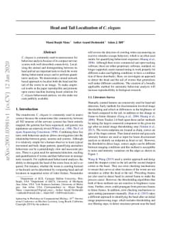 Head and Tail Localization of C. elegans