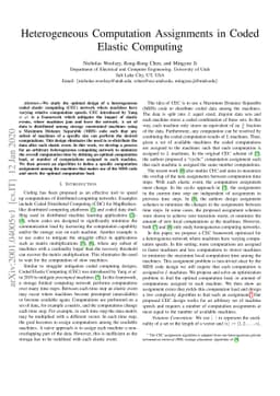 Heterogeneous Computation Assignments in Coded Elastic Computing