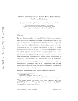 Towards Interpretable and Robust Hand Detection via Pixel-wise
  Prediction