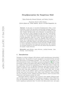DeepQuarantine for Suspicious Mail