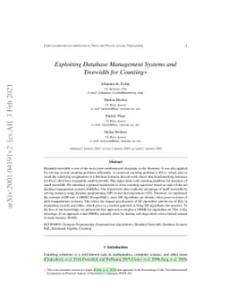 Exploiting Database Management Systems and Treewidth for Counting