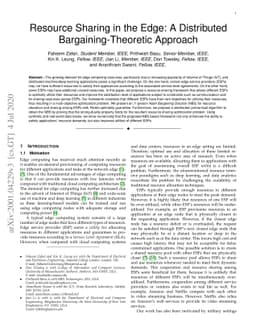 Resource Sharing in the Edge: A Distributed Bargaining-Theoretic
  Approach