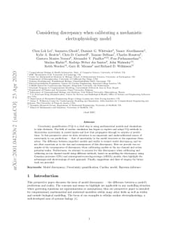 Considering discrepancy when calibrating a mechanistic electrophysiology
  model