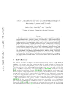 Multi-Complementary and Unlabeled Learning for Arbitrary Losses and
  Models