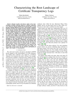 Characterizing the Root Landscape of Certificate Transparency Logs