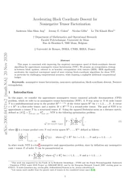 Accelerating Block Coordinate Descent for Nonnegative Tensor
  Factorization