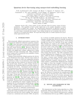 Quantum device fine-tuning using unsupervised embedding learning