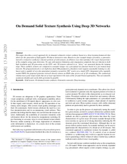 On Demand Solid Texture Synthesis Using Deep 3D Networks