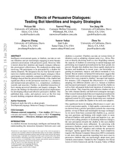 Effects of Persuasive Dialogues: Testing Bot Identities and Inquiry
  Strategies
