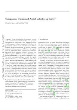 Companion Unmanned Aerial Vehicles: A Survey