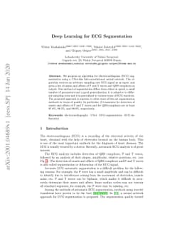 Deep Learning for ECG Segmentation