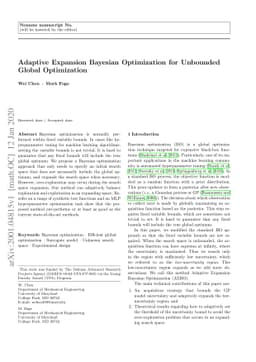 Adaptive Expansion Bayesian Optimization for Unbounded Global
  Optimization
