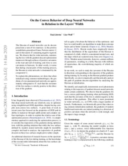 On the Convex Behavior of Deep Neural Networks in Relation to the
  Layers' Width