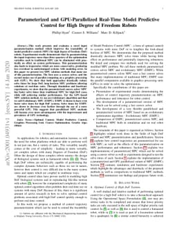 Parameterized and GPU-Parallelized Real-Time Model Predictive Control
  for High Degree of Freedom Robots