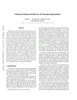 Unifying Training and Inference for Panoptic Segmentation