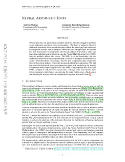 Neural Arithmetic Units