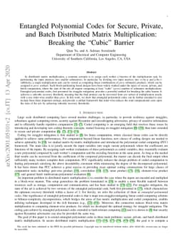 Entangled Polynomial Codes for Secure, Private, and Batch Distributed
  Matrix Multiplication: Breaking the "Cubic" Barrier