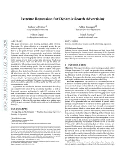 Extreme Regression for Dynamic Search Advertising