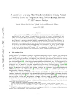 A Supervised Learning Algorithm for Multilayer Spiking Neural Networks
  Based on Temporal Coding Toward Energy-Efficient VLSI Processor Design