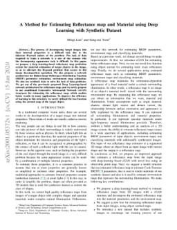 A Method for Estimating Reflectance map and Material using Deep Learning
  with Synthetic Dataset