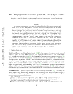 The Gossiping Insert-Eliminate Algorithm for Multi-Agent Bandits