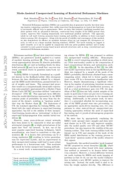 Mode-Assisted Unsupervised Learning of Restricted Boltzmann Machines