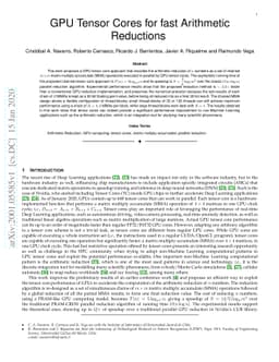 GPU Tensor Cores for fast Arithmetic Reductions