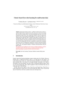 Cluster-based Zero-shot learning for multivariate data