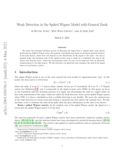 Weak Detection in the Spiked Wigner Model with General Rank