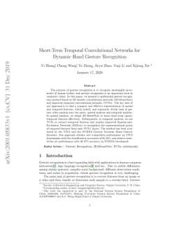 Short-Term Temporal Convolutional Networks for Dynamic Hand Gesture
  Recognition