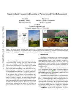Supervised and Unsupervised Learning of Parameterized Color Enhancement